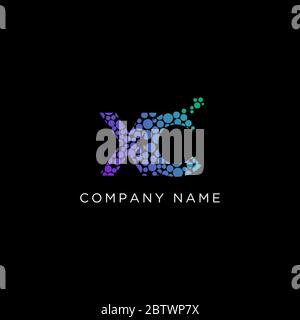 Letter XC abstract with gradient color logo vector,inital name modern logo design Stock Vector