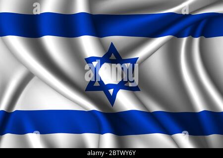 Israel Flag Wave Fabric Texture Background Stock Vector Image & Art - Alamy