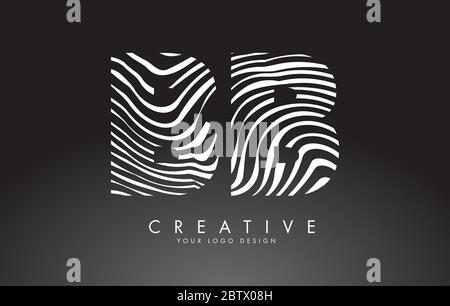 BB B B Letter Logo With Zebra Lines Texture Design Vector Illustration ...