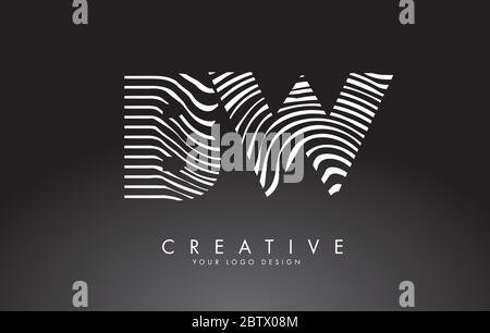 Letters BW Logo with black and white negative space design. Letters B ...