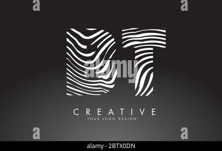 BT B T Creative Modern Black Letters Logo Design with Brush Swoosh ...