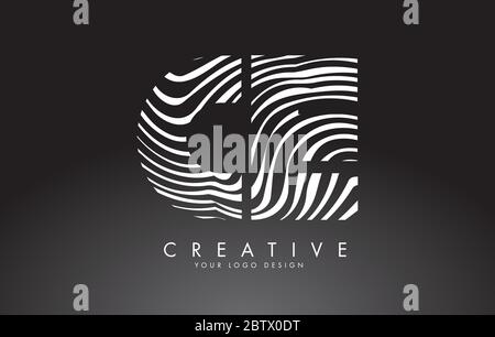 CE C E Zebra Texture Letter Logo Design With Creative Lines and Swosh ...