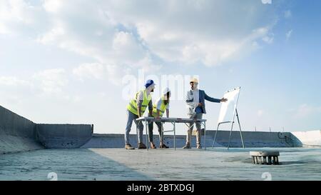 Picture of construction engineer working on building site Stock Photo