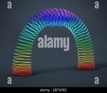 Giocattolo a molla, molla colorata in plastica, rendering 3d Foto stock -  Alamy