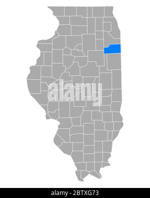 Map of Kankakee in Illinois Stock Photo