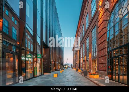 Oslo, Norway - June 23, 2019: Evening View Modern  And Old Houses In Aker Brygge District. Summer Evening. Famous And Popular Place. Stock Photo