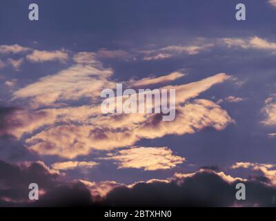Dark sky with heavy and rainy clouds. Sky background. Stock Photo