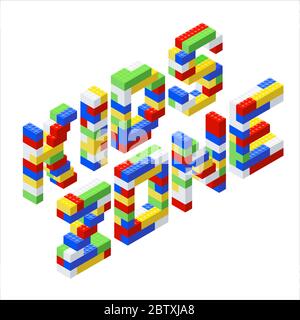 The inscription Kids zone collected from the children's designer. Stock Vector