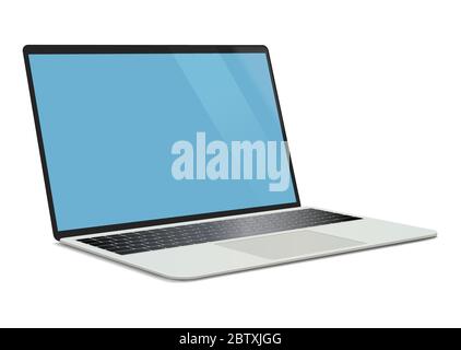 Realistic laptop. Digital vector illustration. Stock Vector