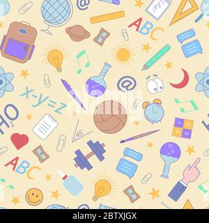 Color pattern of items for education. Stock Vector