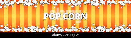 Horizontal banner. Pop Corn Stock Vector