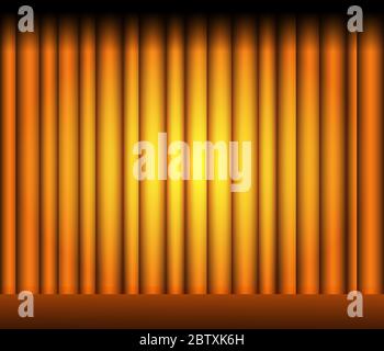 Gold bright cloth curtain on light background Stock Vector