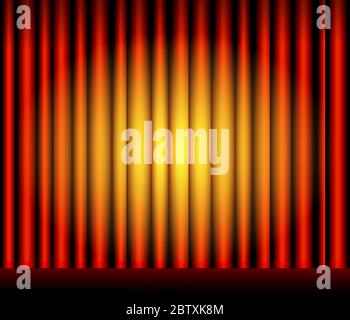 Gold cloth curtain theater wall on white light Stock Vector