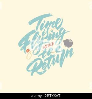 Lettering for printing on a t-shirt. Vintage style. Stock Vector