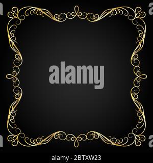 Vintage Gold Frame. Decorative vector frame with place for text Stock Vector