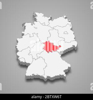 map of Thuringia state of Germany and location on German map Stock ...