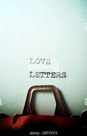 Love letters text written on a paper. Stock Photo