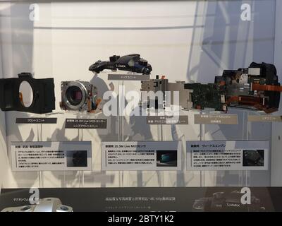 Panasonic Lumix GH5 camera internal parts in the show room Stock Photo