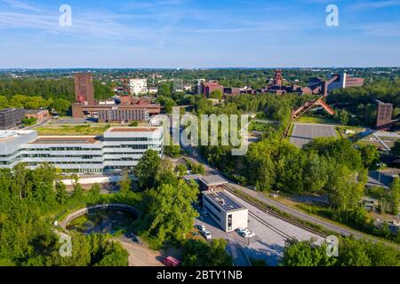 World Heritage Zollverein Colliery, double trestle winding tower of Shaft XII and coal washing plant with the Ruhr Museum, Folkwang University of the Stock Photo