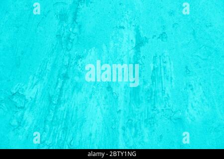 Old rusty texture wall background, vivid aquamarine turquoise toned Stock Photo