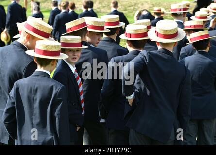 Pupils at Bromsgrove School in Worcestershire taking part in Commemoration Day activities. Stock Photo