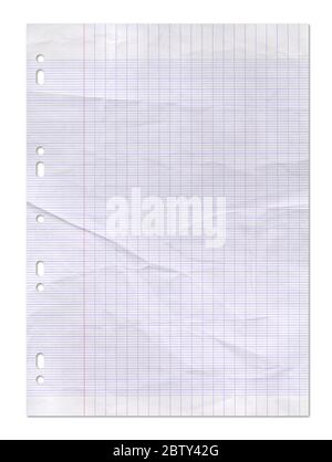 Old worn lined paper sheet texture background. Stock Photo