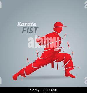 karate kick silhouette splash martial arts Stock Vector Image & Art - Alamy
