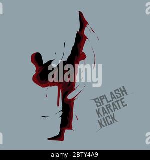 karate kick splash Stock Vector Image & Art - Alamy