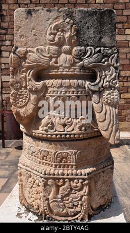 Gwalior, Madhya Pradesh/India - March 15, 2020 : Designer pillar at Gwalior Fort Stock Photo