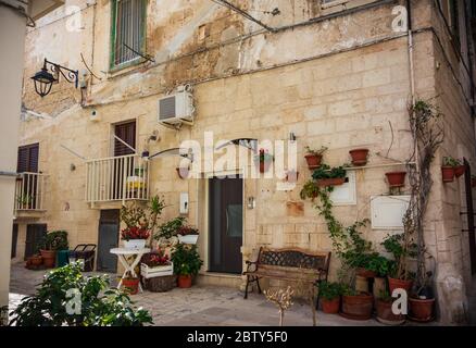 Alleyway of Monopoli. Puglia. Italy. Stock Photo