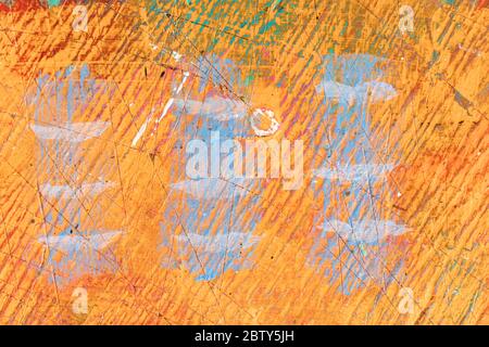 Close up of an artist work surface Stock Photo