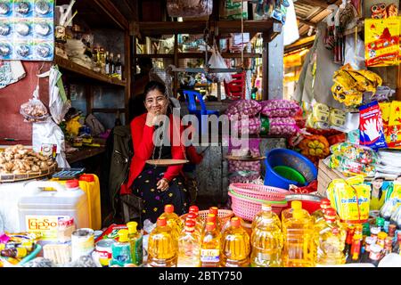 Vegetable market, Myitkyina, Kachin state, Myanmar (Burma), Asia Stock Photo