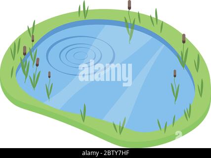 Lake icon, isometric style Stock Vector