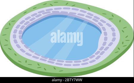 Park lake icon, isometric style Stock Vector