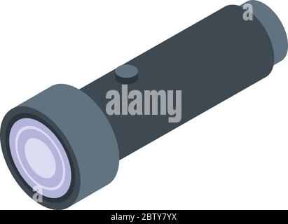 Flashlight icon, isometric style Stock Vector