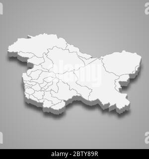 Map about the division of Jammu and Kashmir Stock Vector Image & Art ...