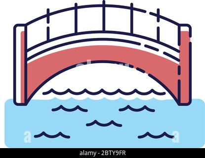 Bridge RGB color icon Stock Vector