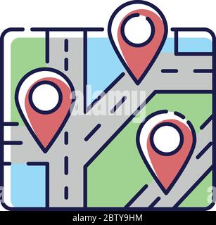 Landmark RGB color icon Stock Vector