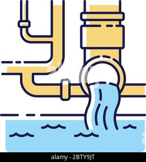 Water supply RGB color icon Stock Vector
