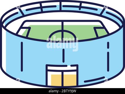 Stadium RGB color icon Stock Vector