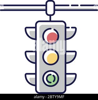 Traffic lights RGB color icon Stock Vector