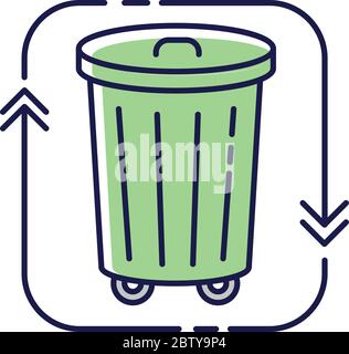 Waste disposal RGB color icon Stock Vector