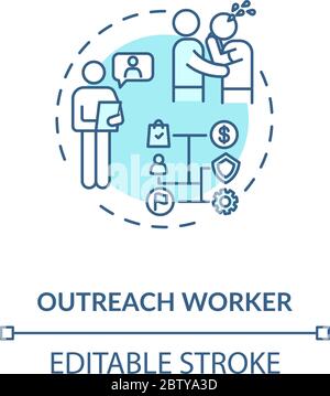 Outreach work concept icon Stock Vector