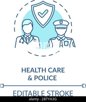 Healthcare and police concept icon Stock Vector