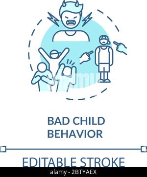 Bad child behavior concept icon Stock Vector