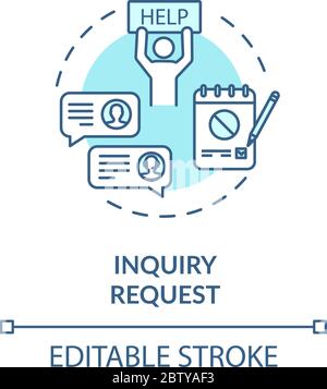 Inquiry request concept icon Stock Vector