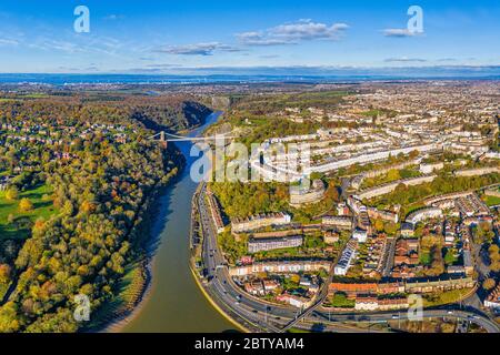 Clifton Suspension Bridge spanning the River Avon and linking Clifton and Leigh Woods, Bristol, England, United Kingdom, Europe Stock Photo