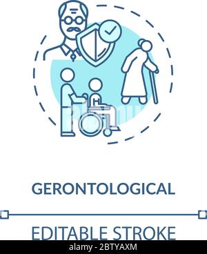 Gerontology concept icon Stock Vector