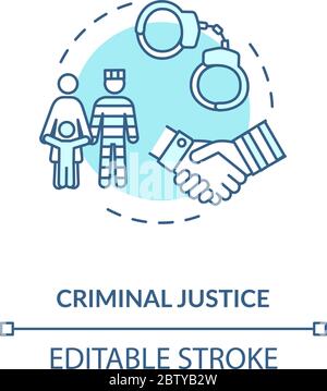 Criminal justice concept icon Stock Vector