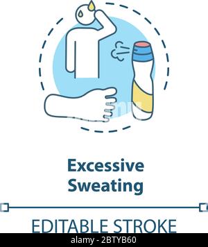 Excessive sweating concept icon Stock Vector